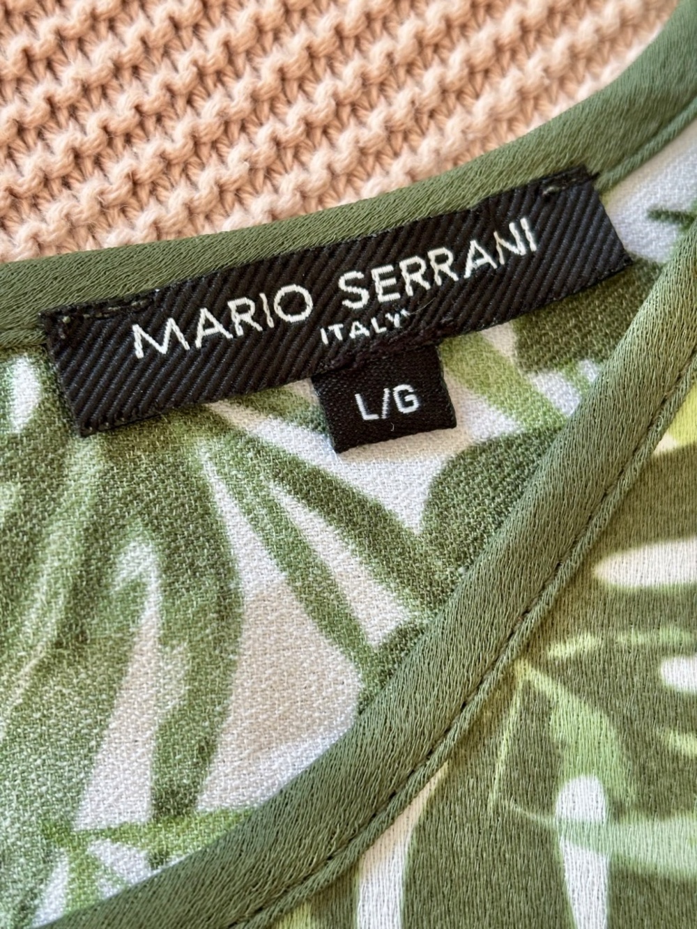 Mario Serrani Tropical Leaf Pattern Sleeveless Top Women’s Size Large - Picture 6 of 11